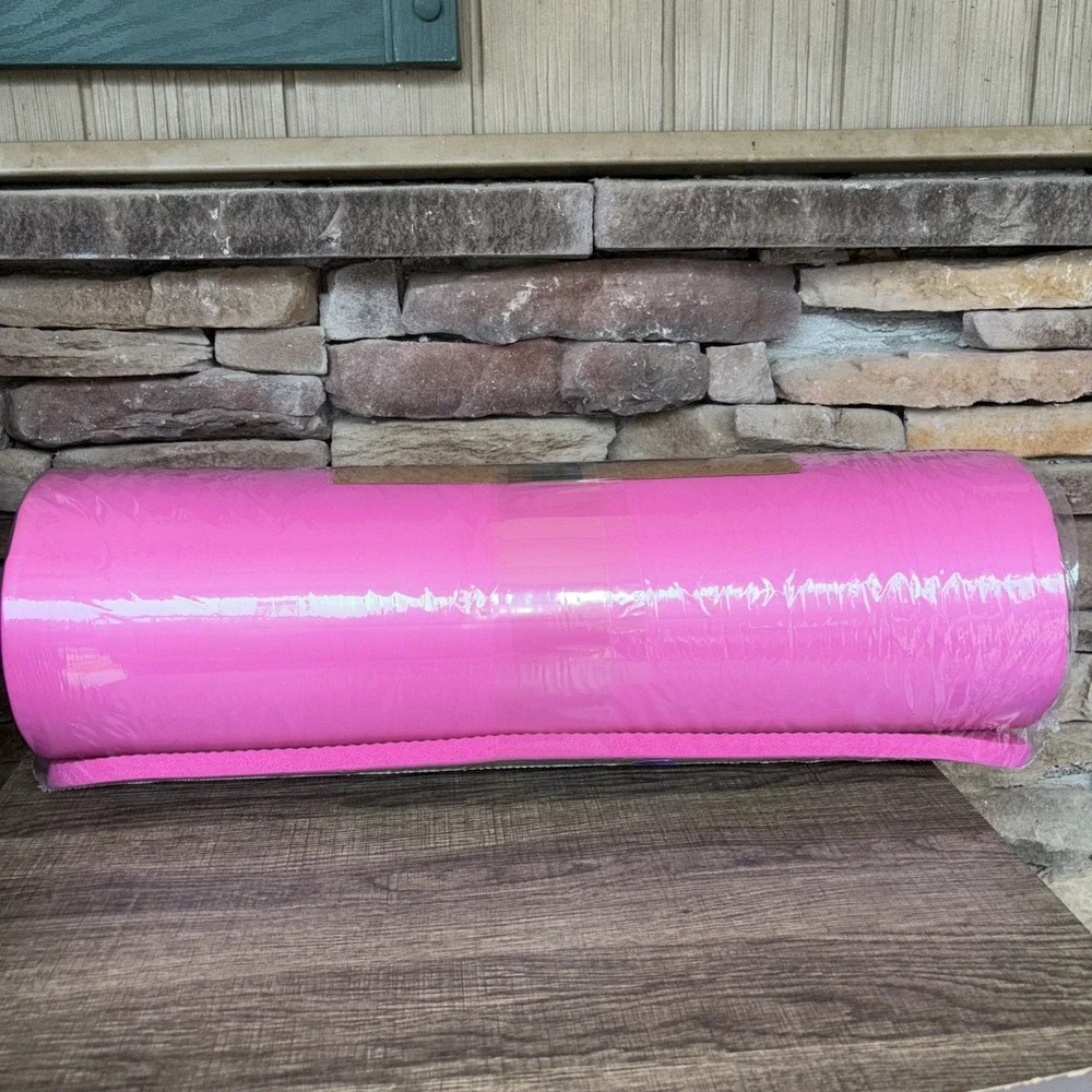 Thick Pink NBR Foam Yoga Mat Eco Friendly W/ Carry Strap 72x24